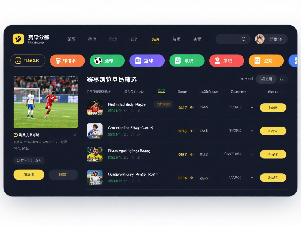赛事浏览与筛选：在首页顶部，你可以看到各类体育赛事